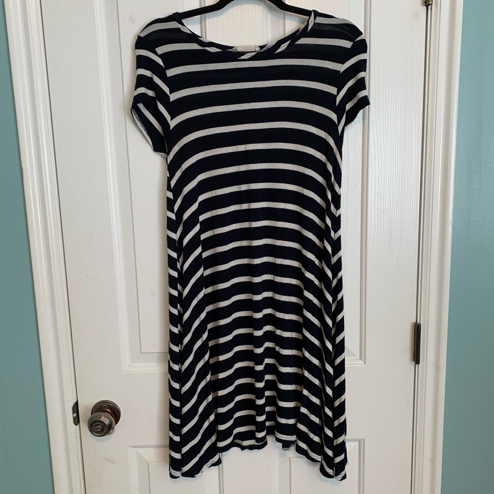 Navy and White Striped dress